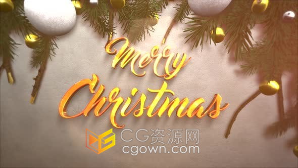 視頻素材-簡單節(jié)日裝飾背景閃亮標題派對邀請函圣誕活動宣傳海報