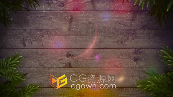視頻素材-木背景雪花粒子落下圣誕節(jié)日祝福特寫動畫