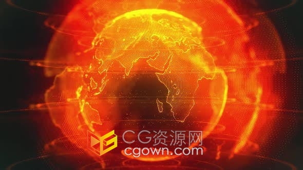 視頻素材-數(shù)字科技感旋轉(zhuǎn)地球儀背景動(dòng)畫(huà)