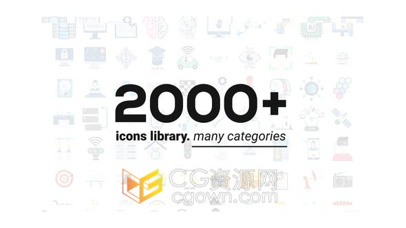 35个类别2000+动画图标库各行各业包罗万象-AE模板免费下载
