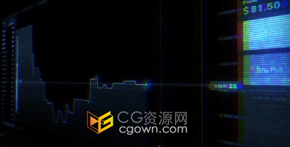 Stock Market Glitch股市投资股票市场全息交易故障失真动画背景视频素材