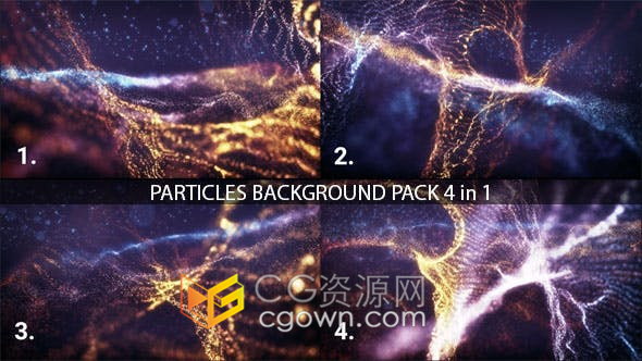 4组Particles华丽粒子舞台LED背景视频素材下载