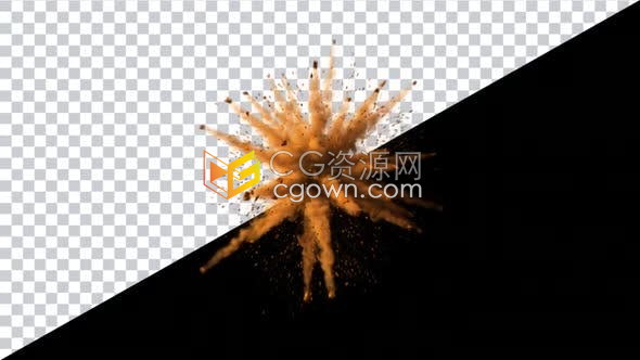 慢動作爆炸粉塵粒子特效效果帶Alpha透明通道視頻素材
