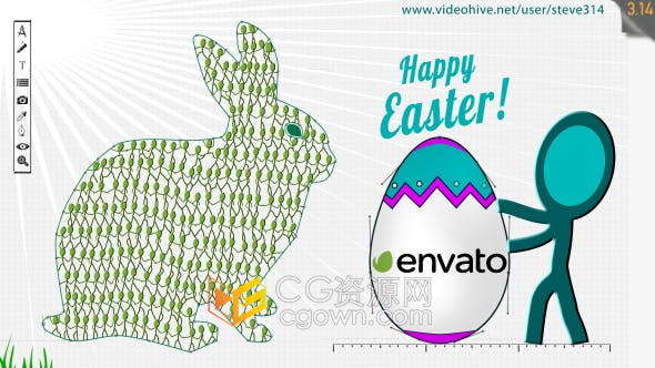 AE模板-Easter Ecard復(fù)活節(jié)慶祝賀卡視頻片頭動畫制作