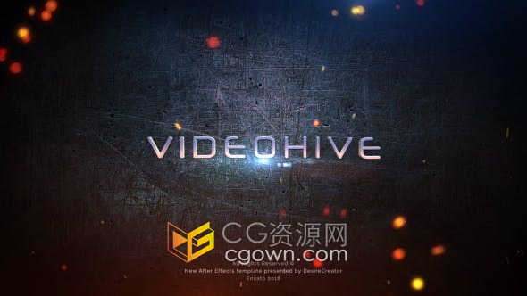 AE模板-金屬背景毛刺文字動(dòng)畫(huà)電影預(yù)告片游戲宣傳片視頻