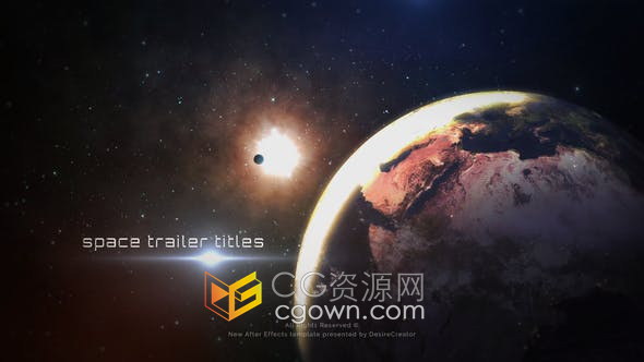 AE模板-太陽(yáng)系太空行星場(chǎng)景爆炸特效預(yù)告片視頻動(dòng)畫(huà)