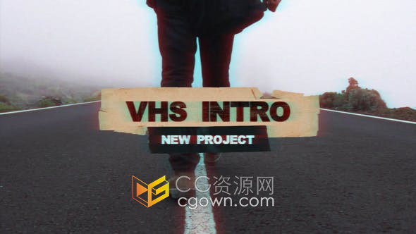 AE模板-VHS Intro复古故障快速动态介绍视频片头效果制作