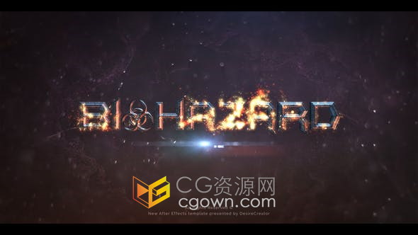 AE模板-制作電影預(yù)告片金屬文字燃燒粒子動(dòng)畫(huà)宣傳視頻