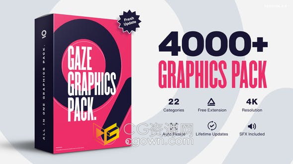 AE脚本-Graphics Pack V4.5 4000+设计图形动画库视频字幕转场动态背景