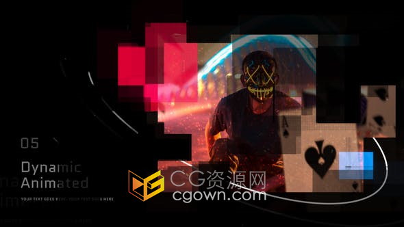 AE模板-賽博朋克高科技公司數(shù)字信息技術(shù)宣傳片圖文動畫視頻