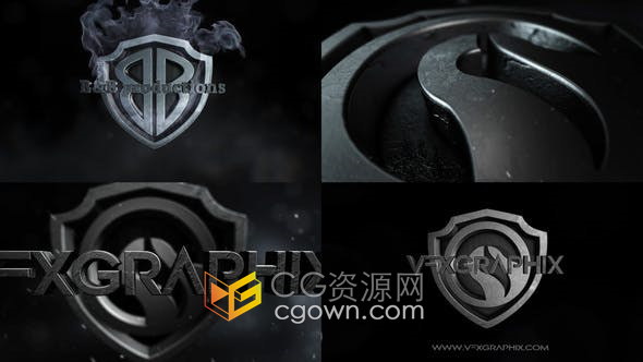 AE模板-Element 3D v2插件制作4K分辨率金屬LOGO仿華納兄弟視頻片頭