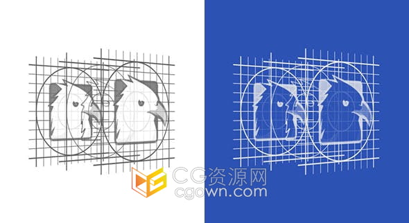 AE模板-网格绘画设计线条动画LOGO视频片头效果