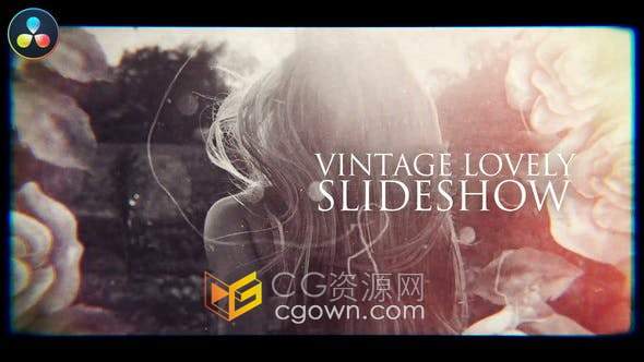 達(dá)芬奇Resolve模板-復(fù)古可愛幻燈片懷舊婚禮視頻相冊照片動畫