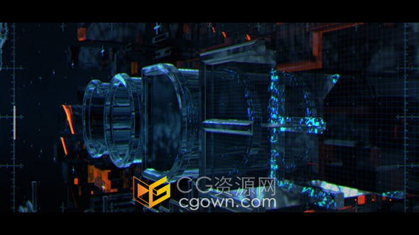 AE模板-Element 3D制作未来派发光金科幻三维视频片头