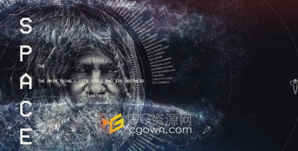 AE模板-空間視覺差幻燈片抽象史詩黑暗電影預(yù)告片開場視頻