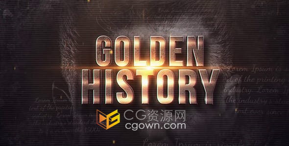 AE模板-歷史紀(jì)錄片金色文字復(fù)古老照片戰(zhàn)爭宣傳片標(biāo)題預(yù)告片
