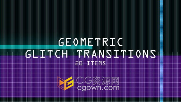 视频素材-Glitch Transitions 20组故障动态图形视频转场效果过渡