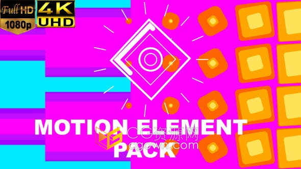 AE模板-100+運(yùn)動(dòng)圖形MG動(dòng)畫元素包Motion Element Pack