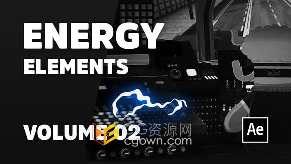 AE模板-第二套包括渲染MOV視頻素材18組能量閃光元素圖形動畫