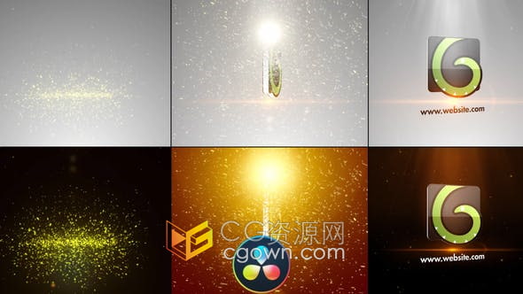 Resolve模板-散發(fā)粒子動(dòng)畫(huà)優(yōu)雅閃光標(biāo)志LOGO視頻片頭