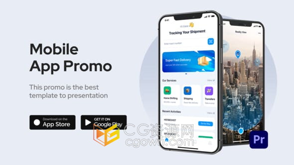 Premiere模板-移動應用促銷APP軟件介紹宣傳視頻動畫