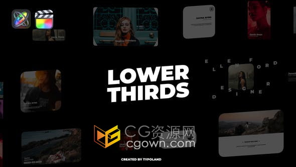 Cinematic Lower Thirds FCPX插件12组卡片式介绍图文设计效果视频