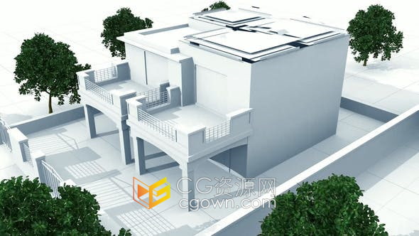 DR达芬奇模板-3D蓝图建筑施工房地产宣传LOGO视频片头