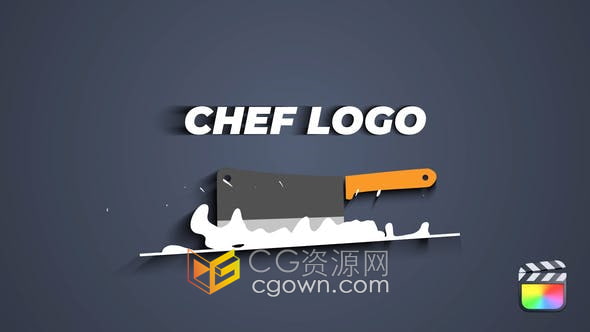 FCPX插件与Motion模板-卡通厨师刀图形动画LOGO视频片头