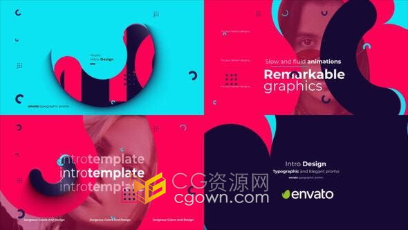 Resolve模板-抽象設計視頻動畫現(xiàn)代幻燈片活動節(jié)目宣傳片頭