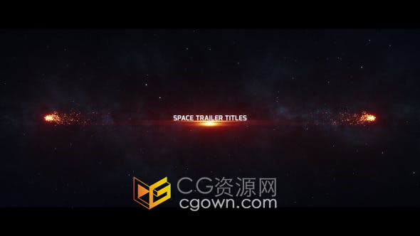 AE模板-太空電影預告片粒子光效線條動畫宣傳標題視頻