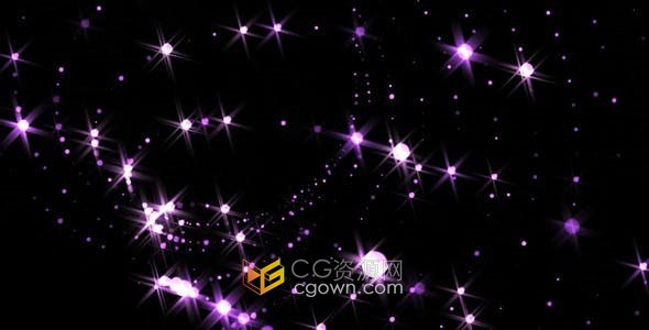 超绚丽的VJ舞台背景动画淡紫色星光闪烁粒子螺旋状运动视频素材