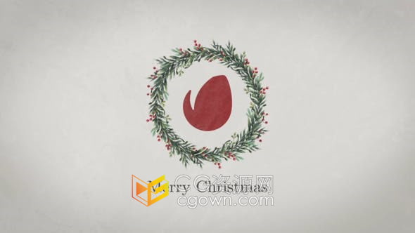 AE模板-简约时尚旋转效果双色小球碰撞粒子动画圣诞花环标志展示