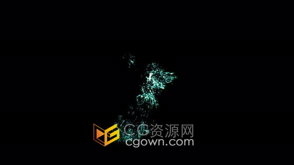 視頻素材-4K發(fā)光點(diǎn)噴射散發(fā)魔法藍(lán)色粒子動(dòng)畫科技感背景