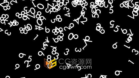 視頻素材-黑色背景上落下的無規(guī)律數(shù)字動畫背景免費下載