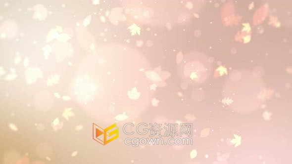 視頻素材-唯美夢幻秋葉飄零場景光斑粒子特效動畫背景