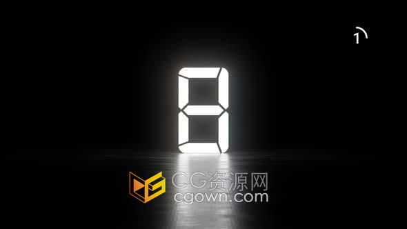 视频素材-白色极简数字时钟3D带阴影计时器定时器