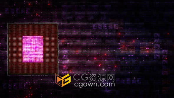 CPU矩阵全息板计算机芯片电路板数字抽象背景视频素材