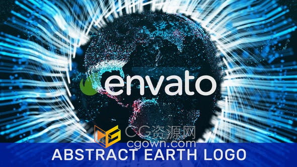 AE模板-发光粒子演绎抽象地球标志技术科学空间环境纪录片节目宣传片头