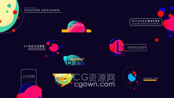 AE模板-彩色動態(tài)柔軟時尚創(chuàng)意動畫角標標題名稱字幕介紹