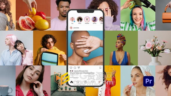 PR模板-时尚社交照片展示个人主页微商宣传抖音小视频Instagram个人资料介绍