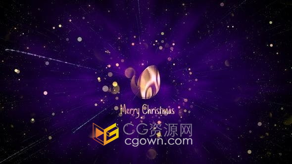 AE模板-非常炫美帶有閃光粒子和散景動畫效果圣誕新年節(jié)日活動標志片頭
