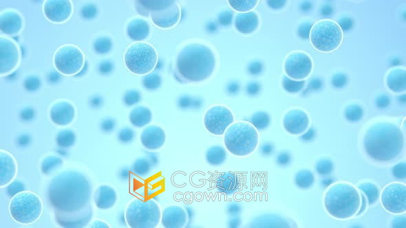 蓝色背景3d大群链球菌显微镜下细菌动画用于生物技术医疗保健视频素材