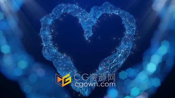 4K優(yōu)雅美麗藍心背景視差效果浪漫婚禮聚會視頻素材