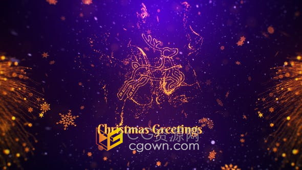 AE/PR模板-神奇魔法金色火花粒子雪花元素圣诞新年节日祝福动画标题