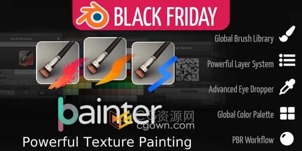 Bpainter v2.0.19 Blender软件笔刷绘画画笔材质插件
