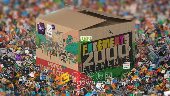 AE/PR模板-更新V1.2Fragments 2000多個(gè)2D卡通動(dòng)畫(huà)MG圖形元素預(yù)設(shè)包