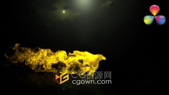 达芬奇模板-黄金色粒子发光燃烧焰火奔跑的骏马拖尾动画演绎LOGO片头