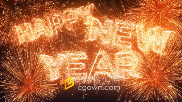 AE模板-制作新年逼真煙花標(biāo)志祝福賀卡新年倒數(shù)除夕倒計(jì)時(shí)動(dòng)畫