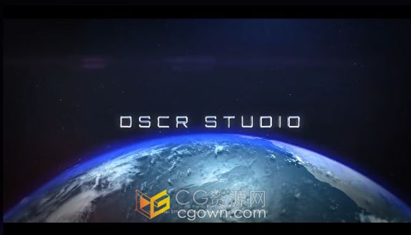 转动的地球动画背景大气电影标题太空预告片AE模板