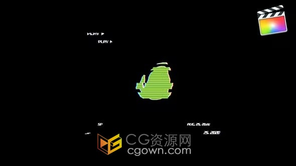 Glitch Logo FCPX插件损坏数字失真故障标志视频片头